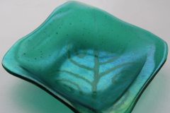 SwirlyGreenIridiscentBowl